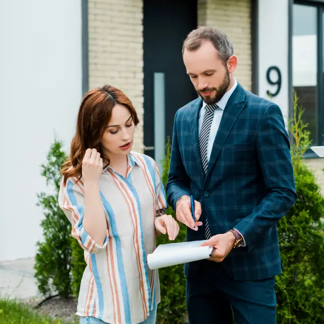 Showing A Contract To A Client Sq